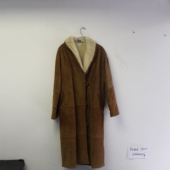 NATURAL COLOR 100% REAL SHEEPSKIN SHEARLING LEATHER COAT JACKET (Size - S) - Picture 2 of 4